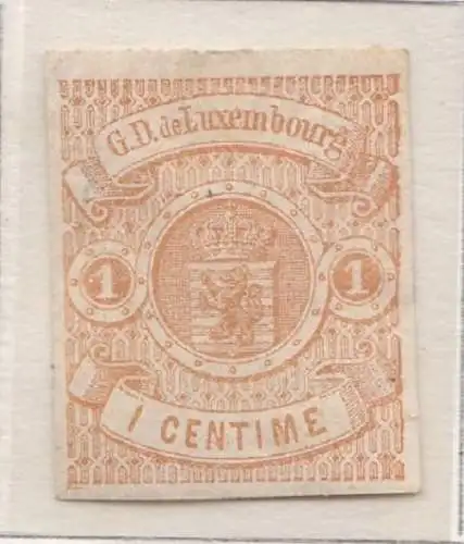 1859 - 63 LUXEMBURG - Nr. 3 1c. hellbraun MLH / * Signiert A.Diena / Sorani