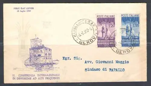 1950 Italien Republik, Umschlag Venetia Rundfunk nicht gereist Nr. 62 - FDC