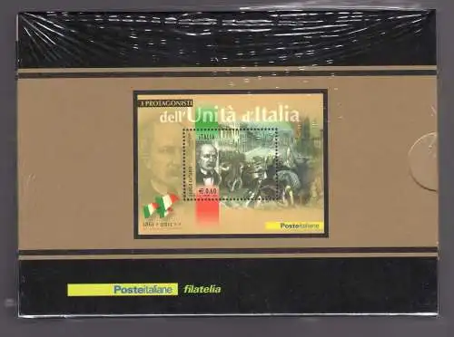 2011 Italia, 150. Einheit Italiens, Silberbogen Carlo Cattaneo, BF 62 MNH **