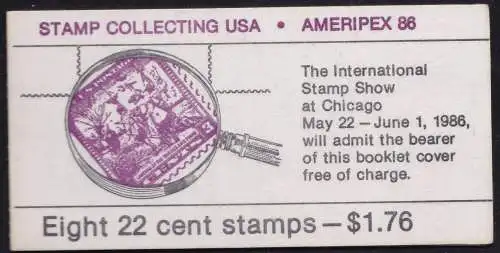 1986 USA - BOOKLET Nr. 143 $1,76 schwarz-violett MNH / **