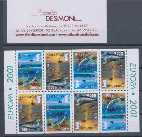 2001 EUROPA CEPT Aserbaidschan - Minifoglio Acqua, MNH **