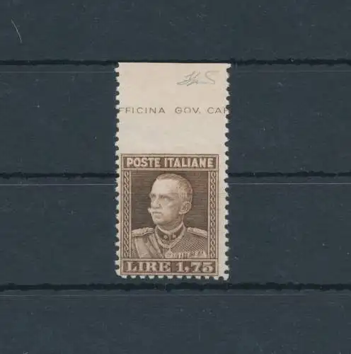 1927 Italia, Nr. 214e, Lire 1,75 braun ungezähnt oben, postfrisch **