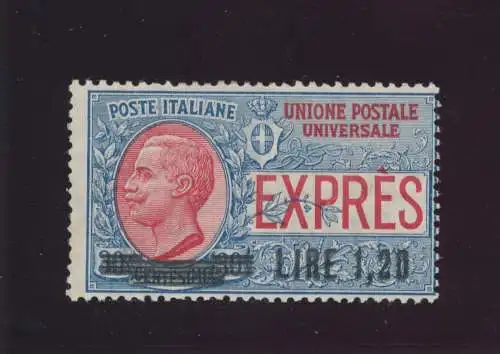 1921 Italia, Espresso, n. 5a, Doppelaufdruck, postfrisch** - Oliv signiert