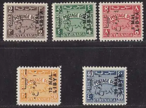 1951 LIBYEN Ausgabe für TRIPOLITANIEN, Steuern Nr. 8/12 MNH/**