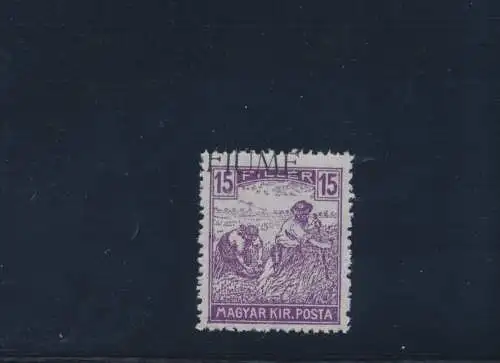 1918 Fluss, Nr. 9f, 15f. violett, Aufdruck stark nach oben verschoben, postfrisch**