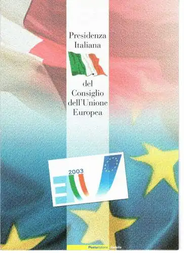 2003 Italien, Folder - Italienische Präsidentschaft Europäische Union Nr. 60 - MNH **