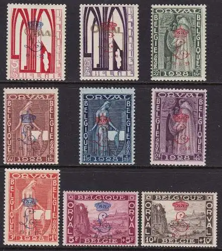 1929 Belgien - COB Nr. 272A/272K - Abbazia Orval, Überdruckt - MNH **