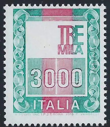 1979 Italien, Hoher Wert Lire 3.000 Nr. 1054Ad, Syrakus fehlt, postfrisch**