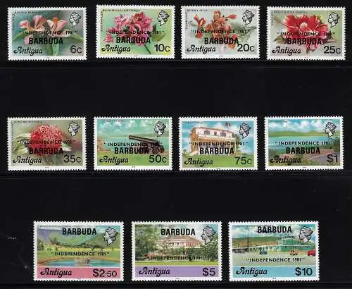 1981 Barbuda, Ordentliche Serie - Yvert Nr. 556/66 - 11 Werte - postfrisch**