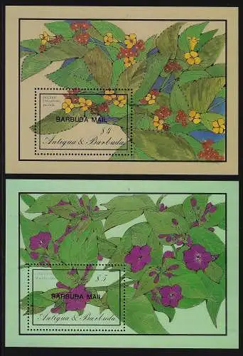 1986 Barbuda, Diverse Blumen - Yvert Bogen Nr. 107/08 - postfrisch**