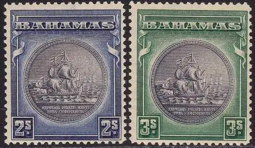 1931-42 BAHAMAS, SG 131a/132 Große Siegel MNH/**