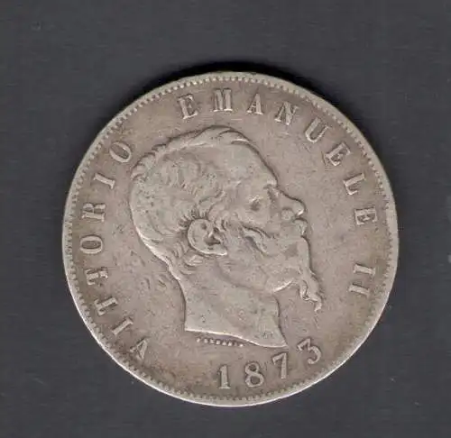 1873 Vittorio Emanuele II - 5 Lire Silber - BB