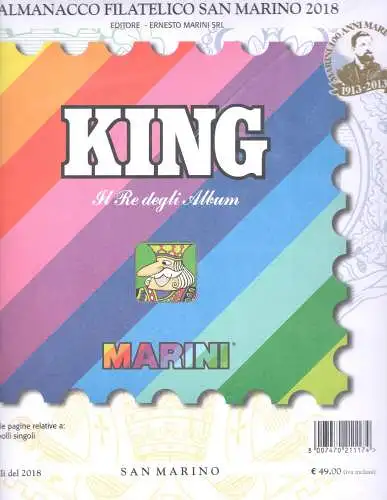 2018 San Marino, kompletter Jahrgang 26 Werte + 4 Zettel - MNH** + Marini King