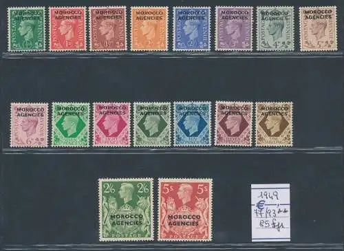 1949 Morocco Agencies - Stanley Gibbons n. 77/93 - postfrisch**