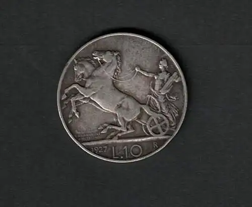 1927 Vittorio Emanuele III - 2 Lire Silber - MB