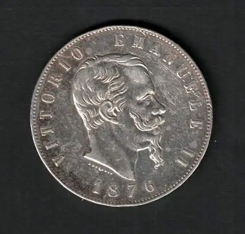 1876 Vittorio Emanuele II - 5 Lire Silber - BB