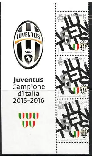 2016 San Marino, Juventus Figurierter Eckblock # 178 - MNH **