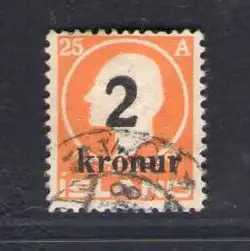 1924-26 Island, Nr. 110 - 2 k. auf 25 v. Chr. - Gebraucht Raybaudi Zertifikat