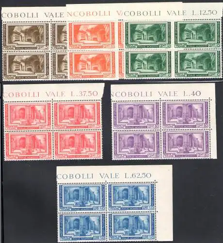 1938 Vatikan, Quartina Archäologie 6 Val Nr. 55/60 Zentriert postfrisch**