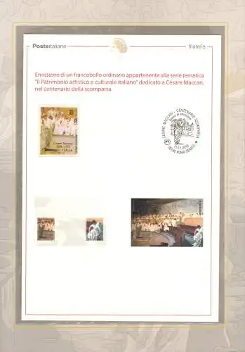 2019 ITALIEN, Box - Folder Cesare Maccari + Münzserie mit 9 Werten mit Silber - 1.200 Auflage postfrisch **