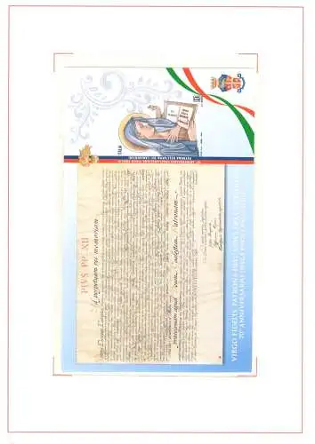 2019 ITALIEN, Postbrief inklusive Zettel, Virgo Fidelis Patrona dell'Arma dei Carabinieri Auflage 2.000 - MNH **