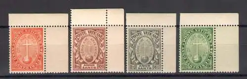 1933 Vatikan, Heiliges Jahr Bogenwinkel Nr. 15/18, 4 Werte postfrisch **