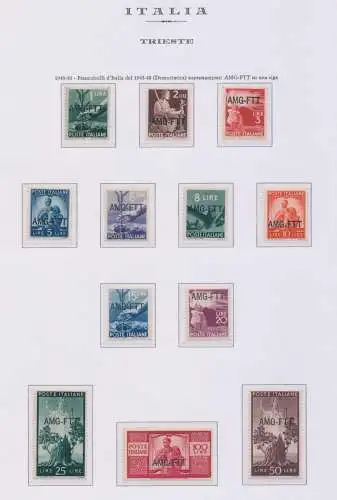 1949-50 TRIEST A - Demokratische 12 Werte, Nr. 56/67 Die komplette Serie, postfrisch**