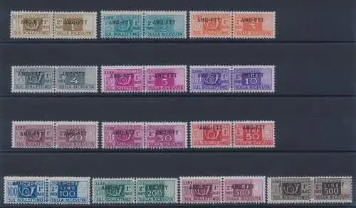 1949-53 TRIEST A - Postpakete, einzeiliger Überdruck, PP 13/25, POSTFRISCH**