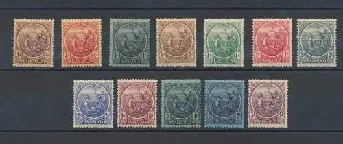 1921 BARBADOS, SG. 213/28 Giorgio VI., MLH*/MNH** (1-2-3 Scellini MLH*/ MNH**)