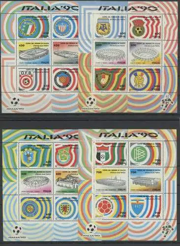 1990 Italia - Repubblica, 6 Foglietti Italia '90 - BF 4/9 - MNH **