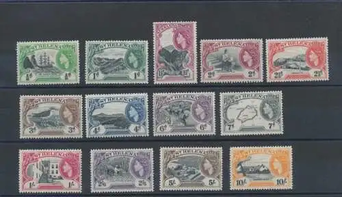 1953 ST. HELENA - Elizabeth II - 13 Werte Serie - Stanley Gibbons Nr. 153/165 - MNH **