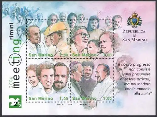 2004 San Marino, Meeting di Rimini - 25 Anniversario, BF 85 - MNH **