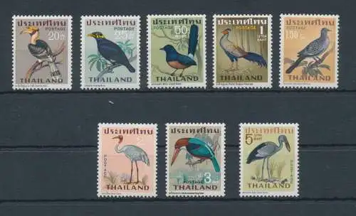 1967 Thailand - Stanley Gibbons Nr. 562/569 - Vögel - 8 Werte - postfrisch **