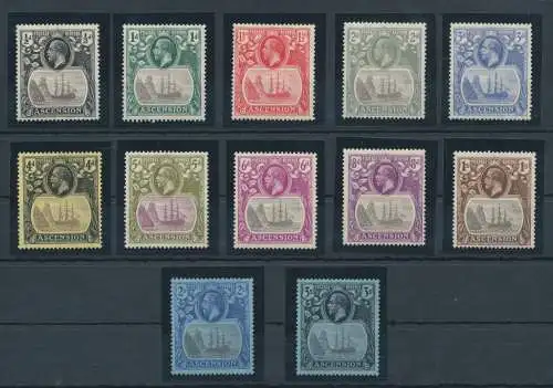 1924-33 Ascension, Stanley Gibbons n. 10/20 - Serie mit 12 Werten - MLH*