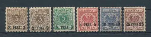 1893 Deutsch-Ostafrika - Yvert Nr. 1/5 - 5 Werte mit Aufdruck - MLH*