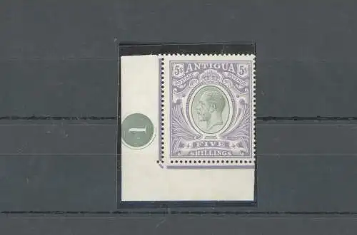 1913 ANTIK, Stanley Gibbons Nr. 51, Bildnis im Rahmen von Georg VI., Tischnummer Blattwinkel - MLH*