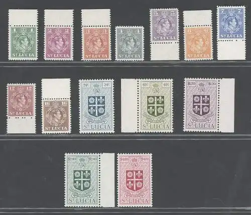 1949-50 St. Lucia - Stanley Gibbons Nr. 146-59 - Wert in Cent oder Dollar - 14 Werte - postfrisch **