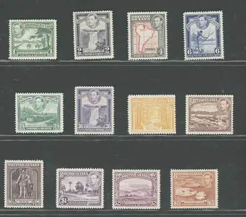 1938-52 BRITISH GUIANA - Stanley Gibbons Nr. 308-19, 12 Werte - MNH **