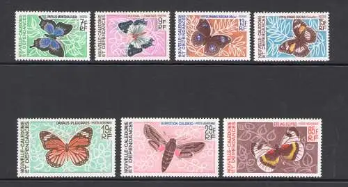 1967-68 Nouvelle Caledonie - Yvert Katalog Nr. 341-44 + Luftpost Nr. 92-94 - Schmetterlinge - 7 Werte - postfrisch **