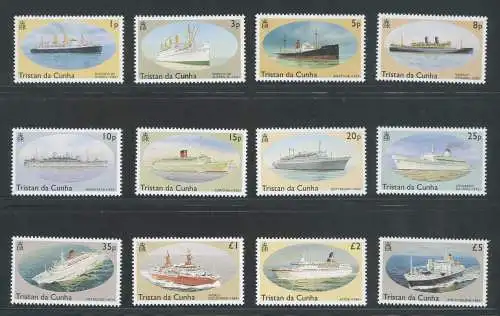 1994 TRISTAN da CUNHA - Yvert Nr. 525-36 - Schiffe - komplette Serie 12 Werte - postfrisch **