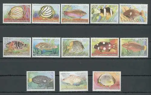 1979-80 COCOS - Yvert et Tellier Nr. 40-52 - Ordentliche Serie, Fische der Kokosinseln - 13 Werte - postfrisch **