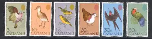 1975 CAYMAN ISLANDS, Yvert et Tellier Nr. 353-58 - Vögel - Serie mit 6 Werten - postfrisch **