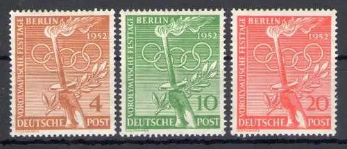 1952 Deutschland - Berlin - Olympische Spiele Helsinki - Yvert Nr. 74-76 - postfrisch **