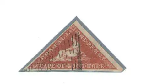 1853 CAPE OF GOOD HOPE, Stanley Gibbons n.1, 1d. blass brick red - GEBRAUCHT - Ottimi Margini