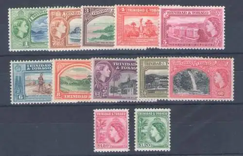 1953-59 Trinidad und Tobago - Stanley Gibbons 267/78 - postfrisch **