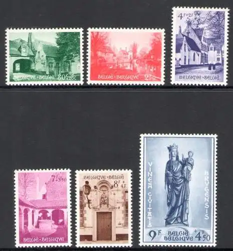 1954 Belgien - COB Nr. 946/51 Kloster Brügge - postfrisch **