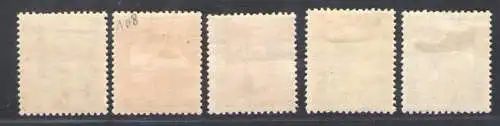 1921-22 Island, n. 105/09 - Bildnis von Christian X. - Farben gewechselt - MH*