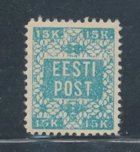 1918 Estland - Nr. 5 - 15 K. Hellblau grün gezackt 11 1/2 - MH*