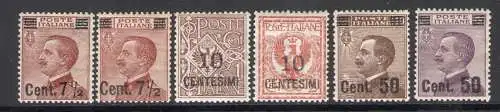 1923-27 Italien - Königreich, Nr. 135/40 Michetti oben - postfrisch **