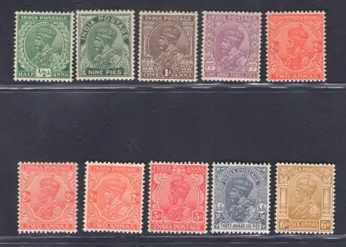 1932-36 Indien - Stanley Gibbson Nr. 232/39 - MH*